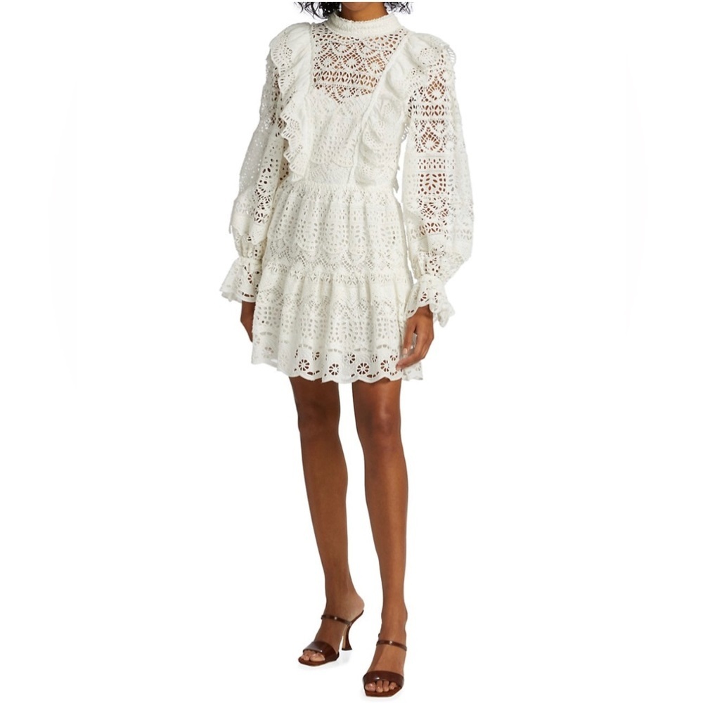 NWT Sea New York Patrizia Lace Open Back Mini Dress in White Size 6 - Picture 7 of 15